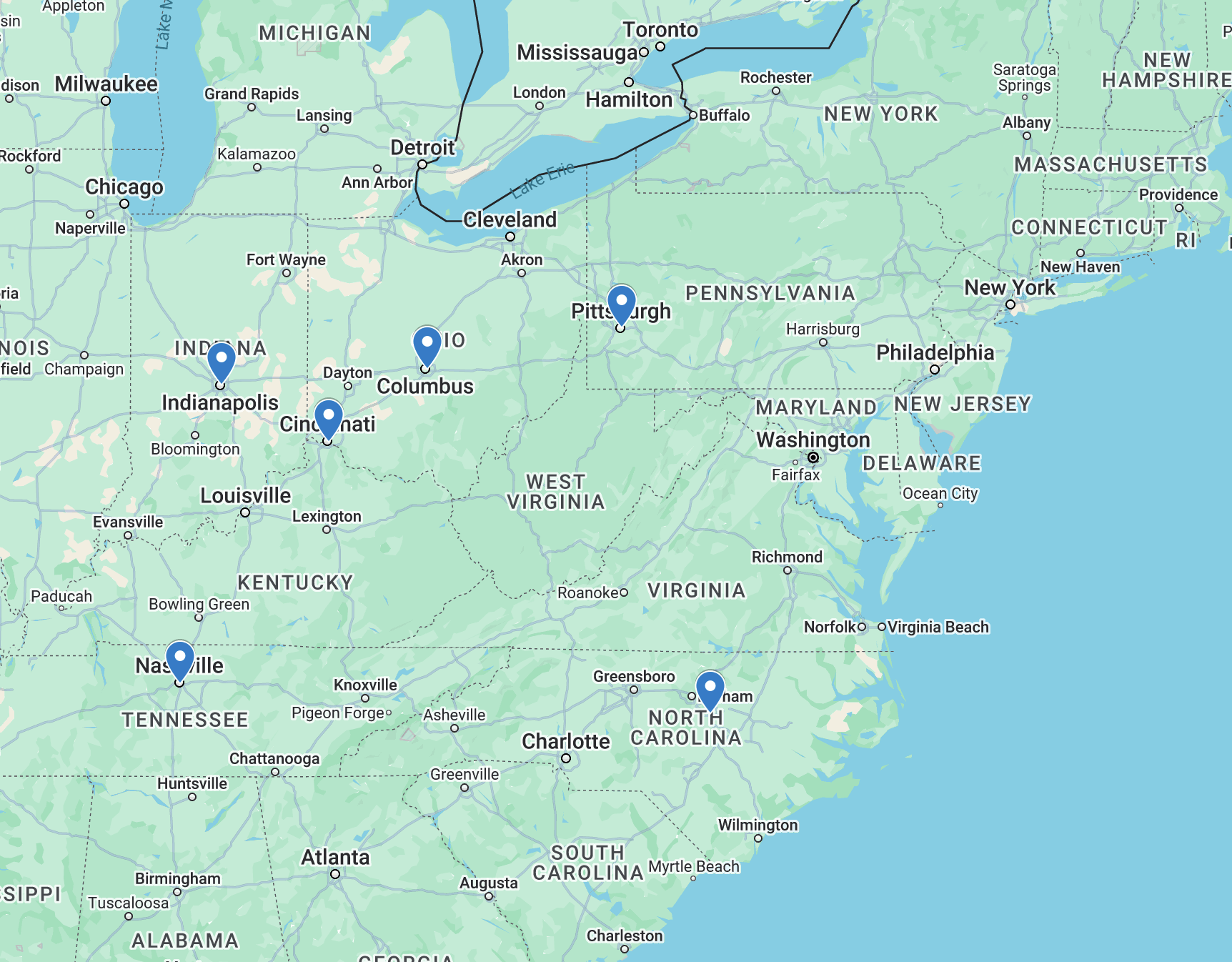 our locations map